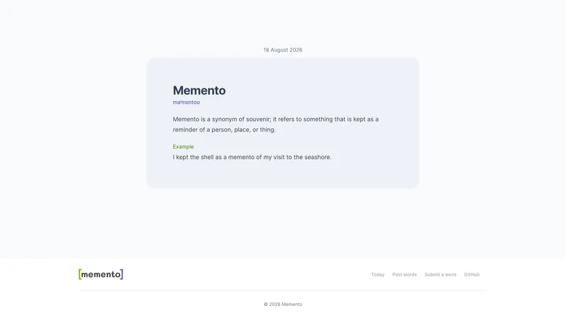 Screenshot of Memento