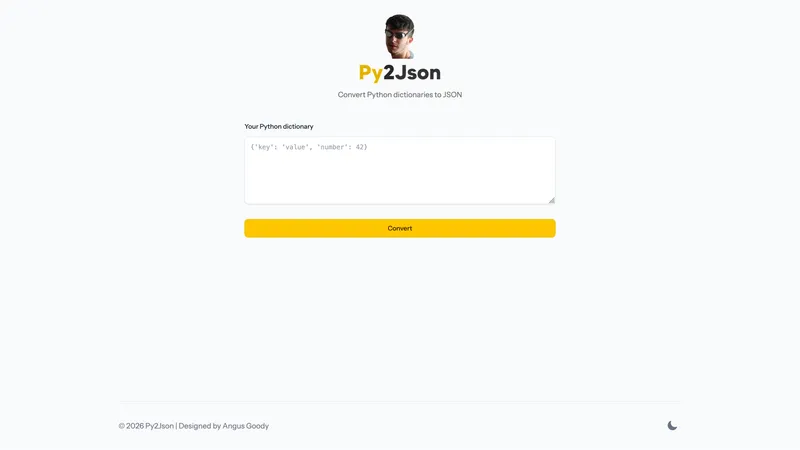 Screenshot of Py2Json v2