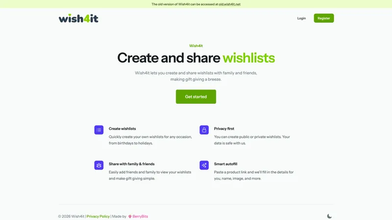 Screenshot of Wish4it