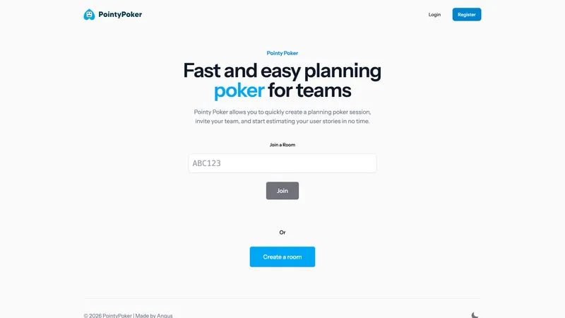Screenshot of Pointy Poker